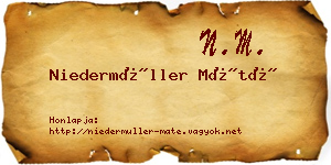 Niedermüller Máté névjegykártya